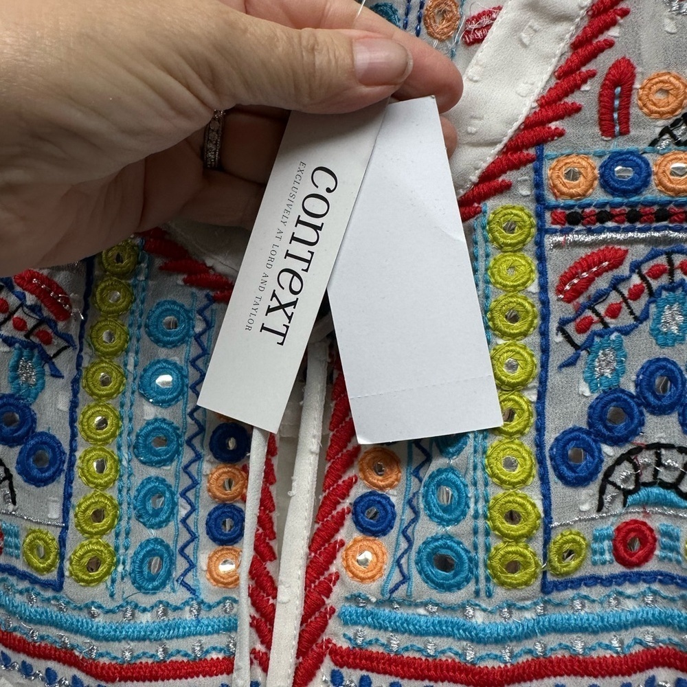 Context (Lord & Taylor Exclusive) Embroidered Boho Peasant Blouse – Size 3X NWT - Picture 5 of 7